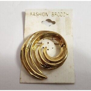 Vintage Swirl  Brooch/Pin Gold Tone Unsigned New